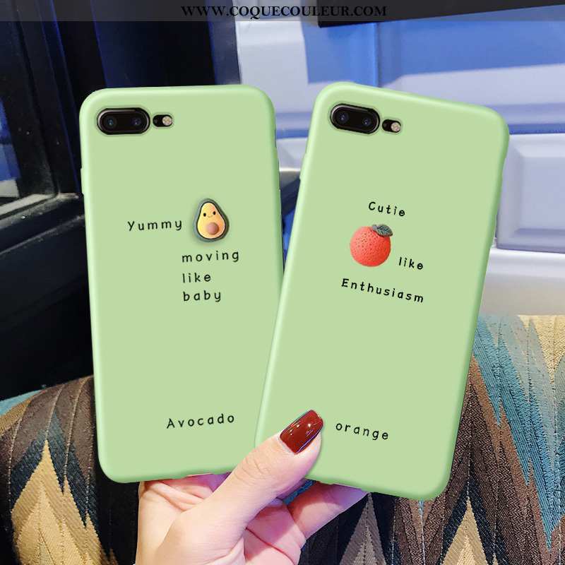 Coque iPhone 7 Plus Personnalité Pu Légère, Housse iPhone 7 Plus Créatif Silicone Verte