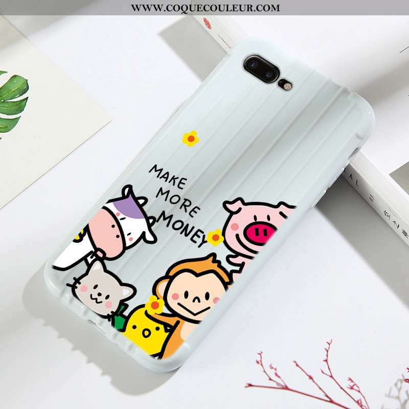 Housse iPhone 7 Plus Dessin Animé Coque Incassable, Étui iPhone 7 Plus Tendance Tout Compris Verte