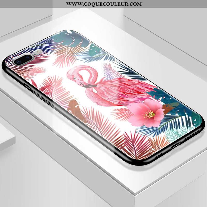 Housse iPhone 7 Plus Verre Net Rouge Étui, Étui iPhone 7 Plus Personnalité Incassable Noir