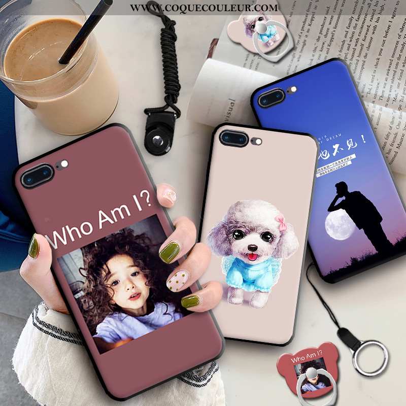 Étui iPhone 7 Plus Dessin Animé Téléphone Portable, Coque iPhone 7 Plus Fluide Doux Incassable Bleu