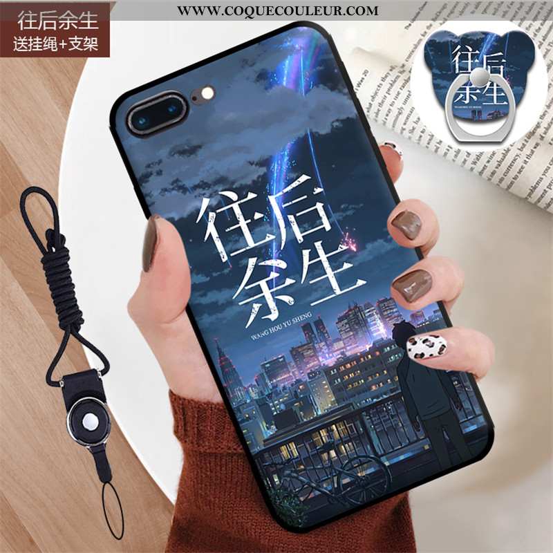 Étui iPhone 7 Plus Dessin Animé Téléphone Portable, Coque iPhone 7 Plus Fluide Doux Incassable Bleu