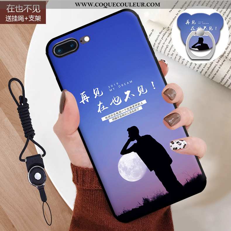 Étui iPhone 7 Plus Dessin Animé Téléphone Portable, Coque iPhone 7 Plus Fluide Doux Incassable Bleu