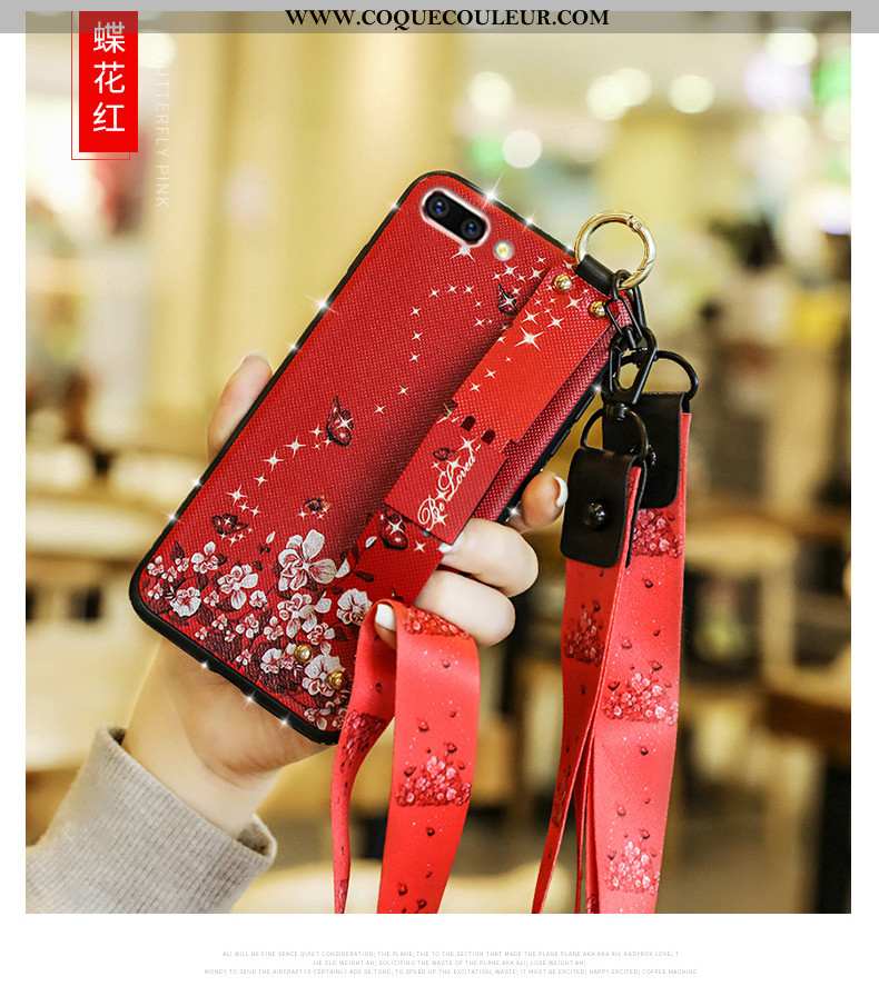 Étui iPhone 7 Plus Cou Suspendu Rouge Téléphone Portable, Coque iPhone 7 Plus Tendance Personnalité