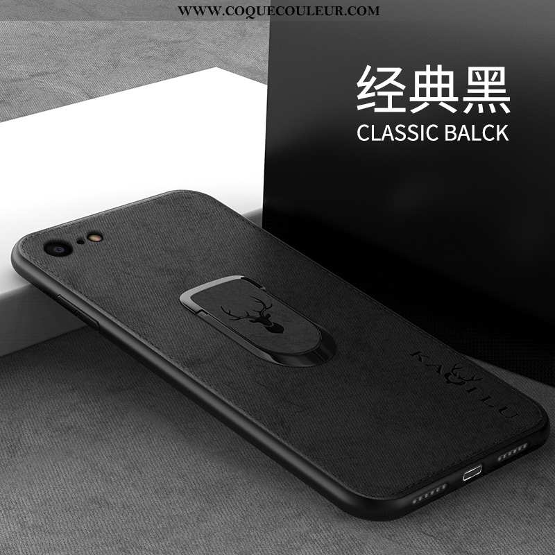 Coque iPhone 7 Protection Noir Téléphone Portable, Housse iPhone 7 Modèle Fleurie Magnétisme