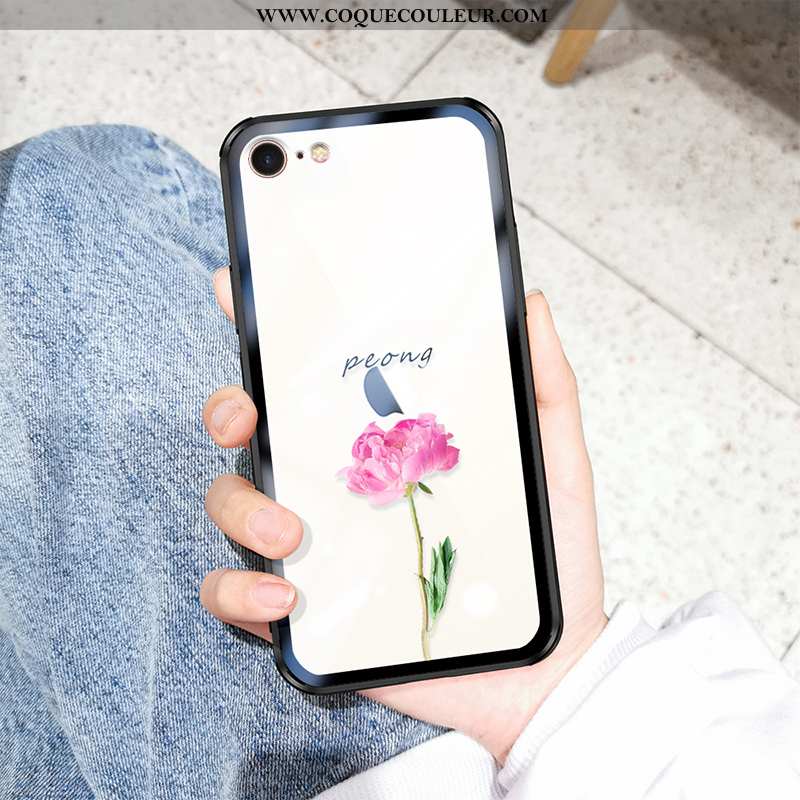 Étui iPhone 7 Tendance Transparent Frais, Coque iPhone 7 Fluide Doux Incassable Blanche