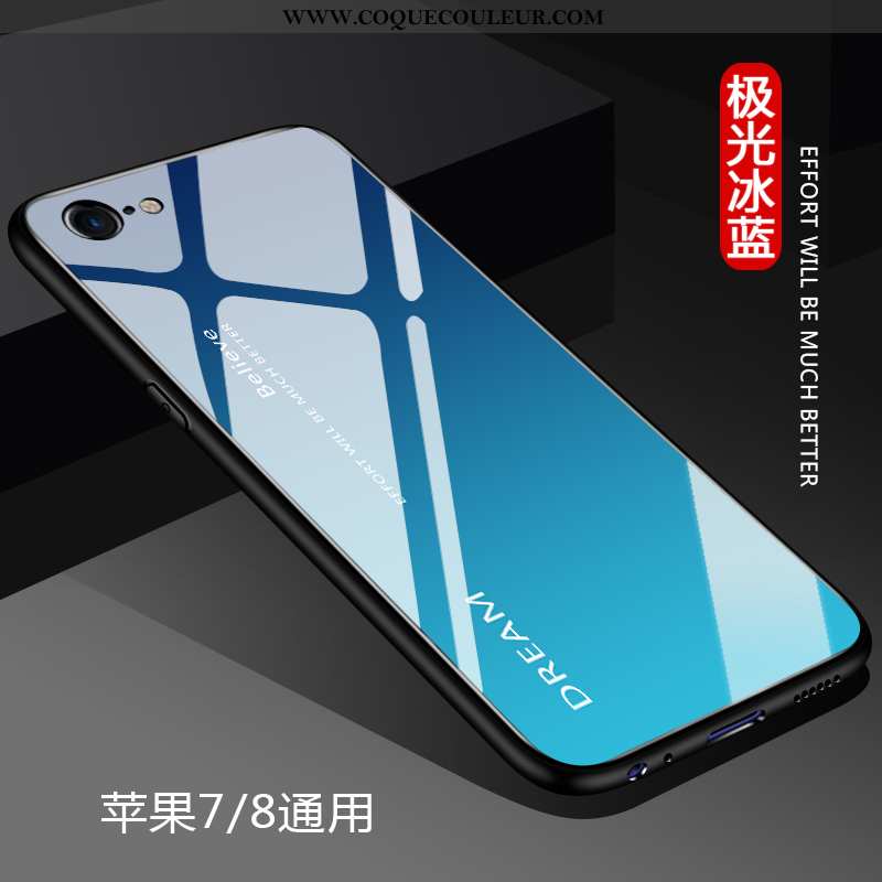 Étui iPhone 7 Verre Amoureux Légère, Coque iPhone 7 Ultra Protection Bleu