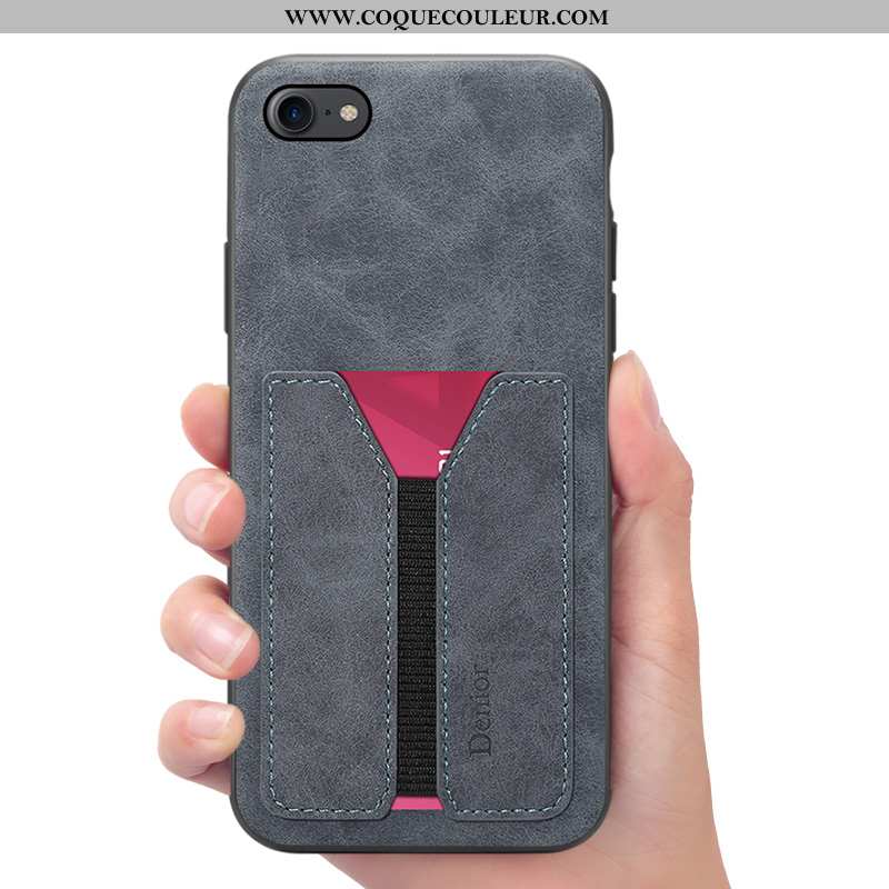 Coque iPhone 7 Portefeuille Téléphone Portable Étui, Housse iPhone 7 Cuir Rouge