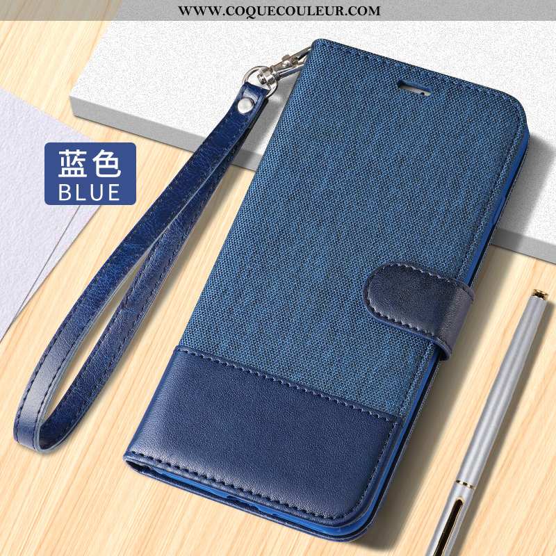 Housse iPhone 7 Cuir Coque Membrane, Étui iPhone 7 Téléphone Portable Tempérer Bleu Foncé