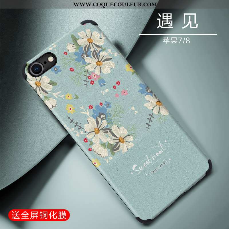 Coque iPhone 7 Tendance Fluide Doux, Housse iPhone 7 Légère Nouveau Verte