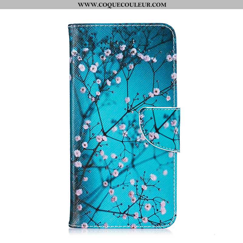 Étui iPhone 7 Cuir Coque Peinture, iPhone 7 Protection Bleu