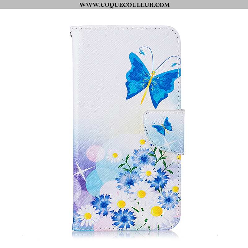 Étui iPhone 7 Cuir Coque Peinture, iPhone 7 Protection Bleu