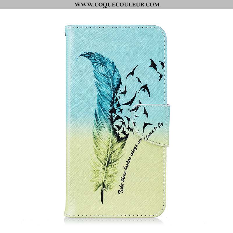 Étui iPhone 7 Cuir Coque Peinture, iPhone 7 Protection Bleu