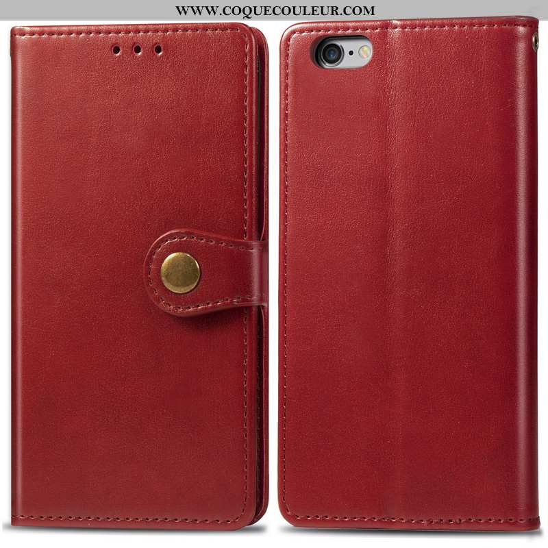 Housse iPhone 7 Ornements Suspendus Protection Étui, Étui iPhone 7 Cuir Couleur Unie Rouge