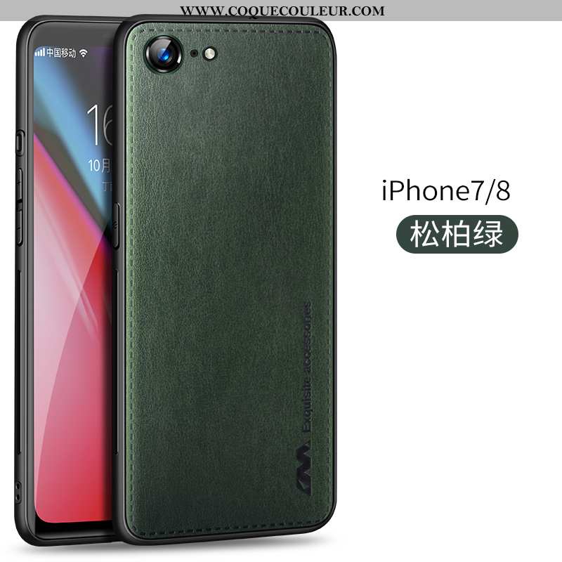 Housse iPhone 7 Cuir Ultra Coque, Étui iPhone 7 Personnalité Luxe Turquoise