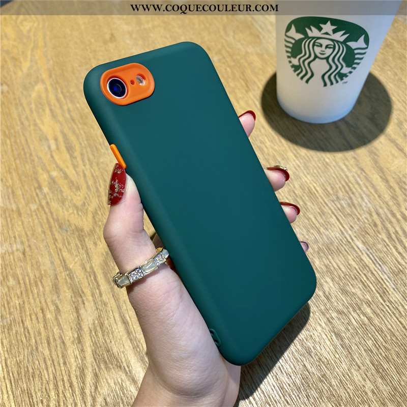 Étui iPhone 7 Délavé En Daim Luxe Tout Compris, Coque iPhone 7 Silicone Rouge