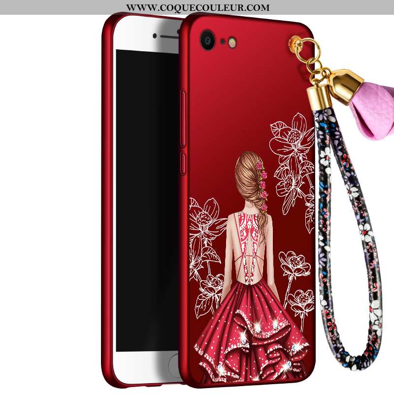 Étui iPhone 7 Tendance Net Rouge, Coque iPhone 7 Silicone Téléphone Portable Rouge