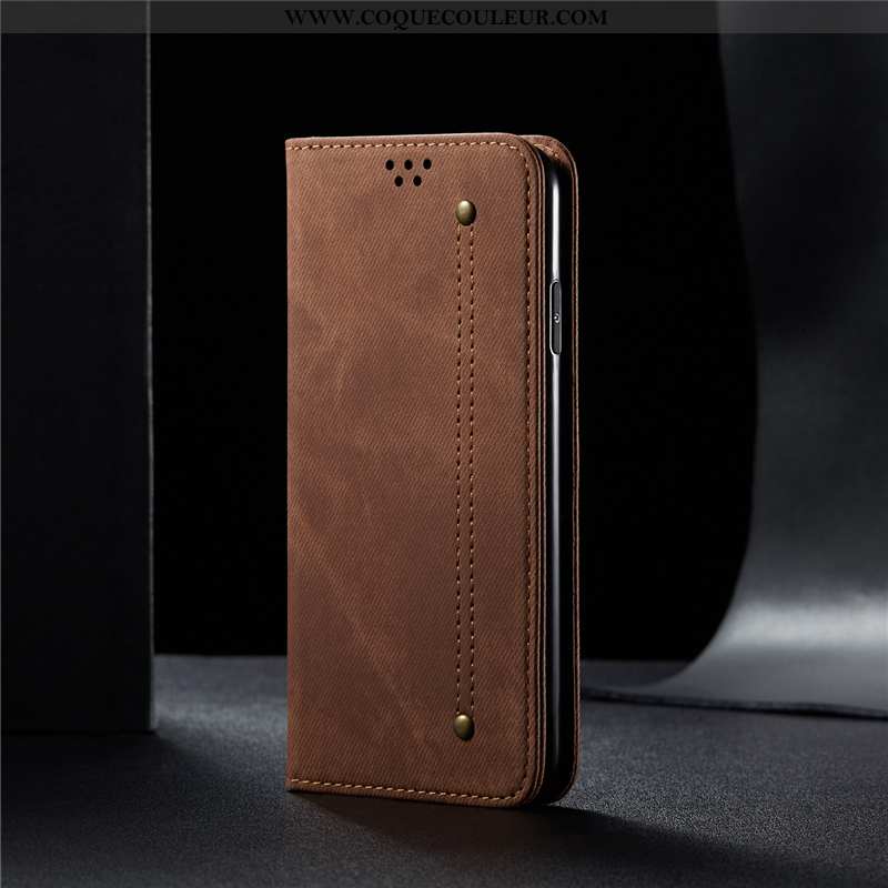 Coque iPhone 8 Plus Cuir Bovins Téléphone Portable, Housse iPhone 8 Plus Modèle Fleurie Étui Marron