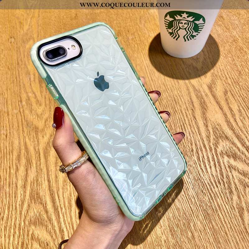 Coque iPhone 8 Plus Tendance Simple Coque, Housse iPhone 8 Plus Silicone Téléphone Portable Verte