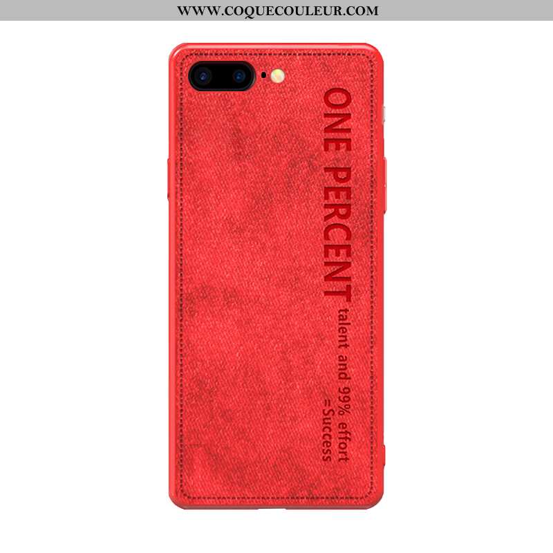Coque iPhone 8 Plus Tendance Tissu Vintage, Housse iPhone 8 Plus Légère Rouge