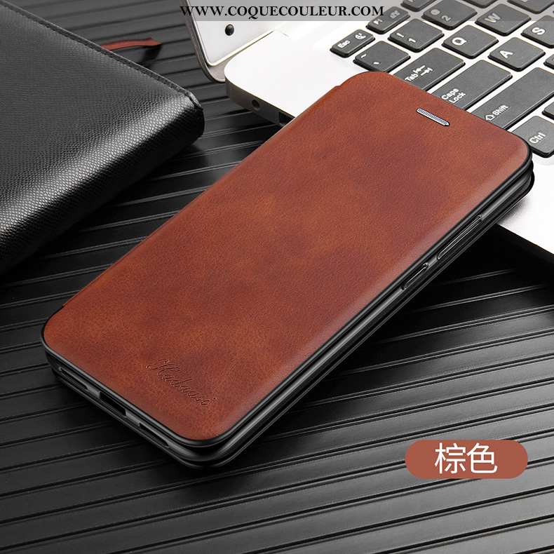 Étui iPhone 8 Plus Fluide Doux Business Nouveau, Coque iPhone 8 Plus Silicone Luxe Marron