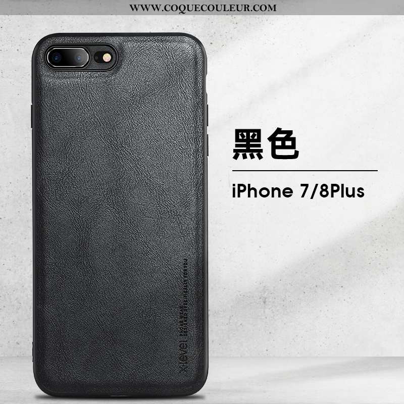 Étui iPhone 8 Plus Vintage Tendance Luxe, Coque iPhone 8 Plus Ultra Téléphone Portable Bleu