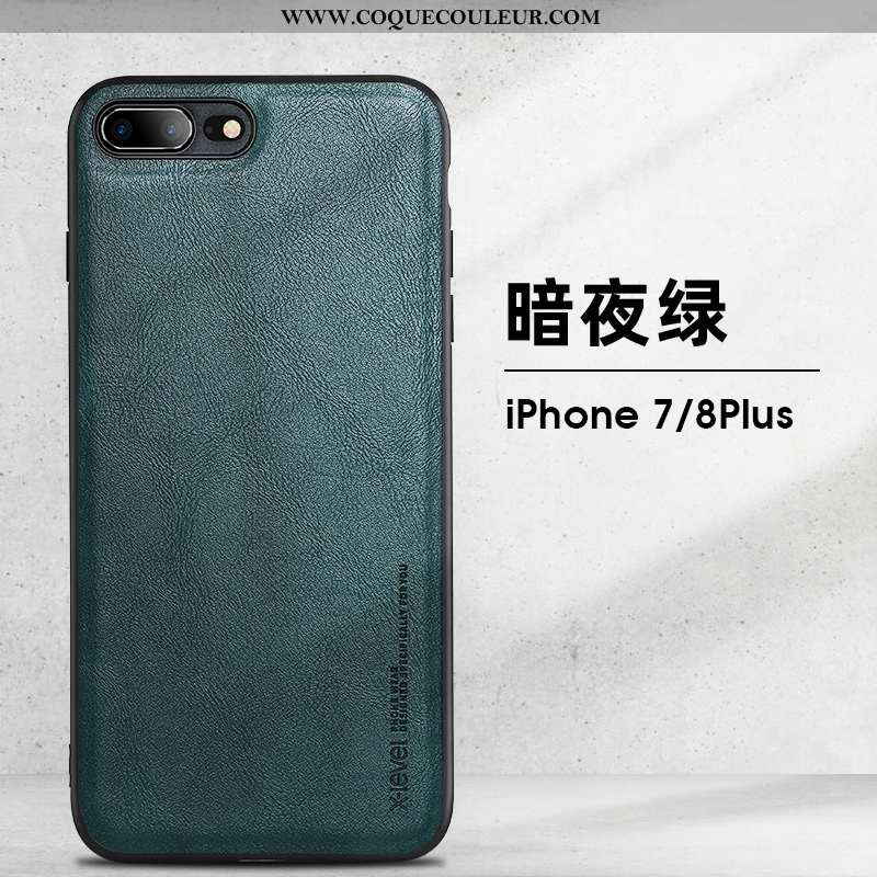 Étui iPhone 8 Plus Vintage Tendance Luxe, Coque iPhone 8 Plus Ultra Téléphone Portable Bleu