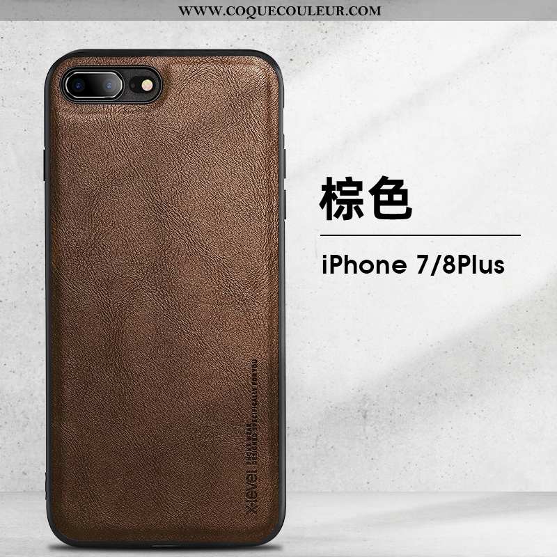 Étui iPhone 8 Plus Vintage Tendance Luxe, Coque iPhone 8 Plus Ultra Téléphone Portable Bleu