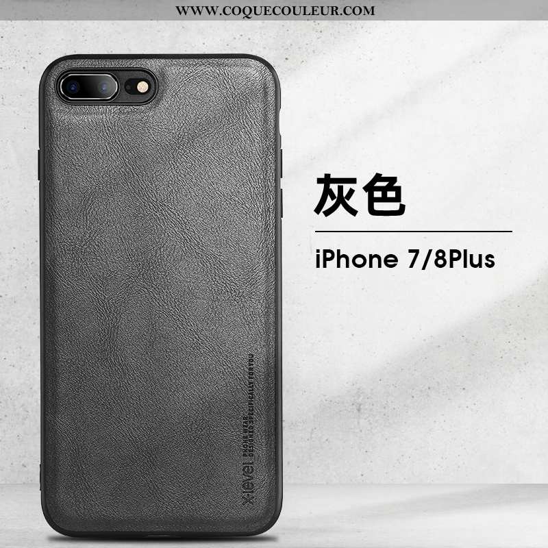 Étui iPhone 8 Plus Vintage Tendance Luxe, Coque iPhone 8 Plus Ultra Téléphone Portable Bleu