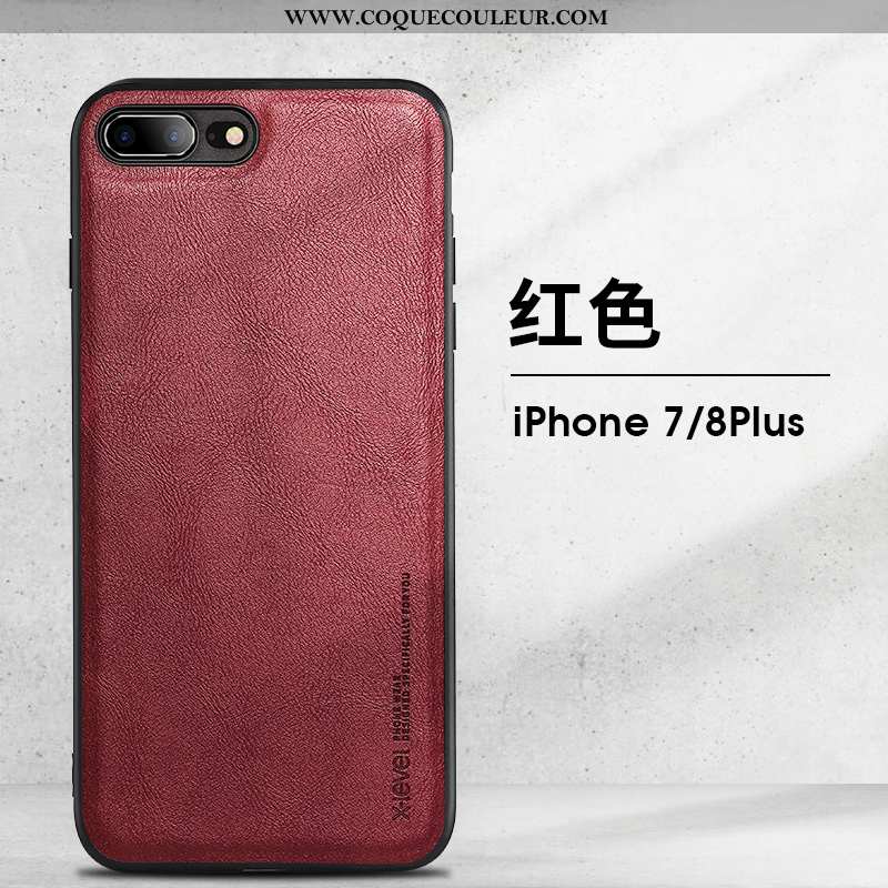 Étui iPhone 8 Plus Vintage Tendance Luxe, Coque iPhone 8 Plus Ultra Téléphone Portable Bleu