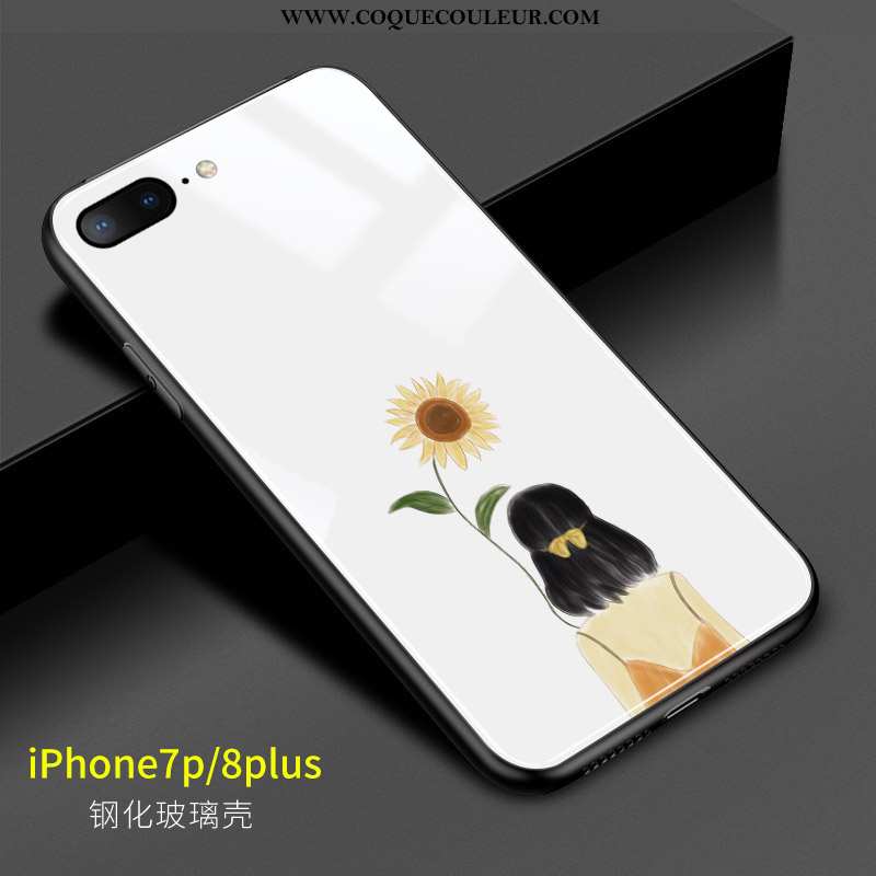 Étui iPhone 8 Plus Créatif Blanc Coque, Coque iPhone 8 Plus Charmant Art Blanche