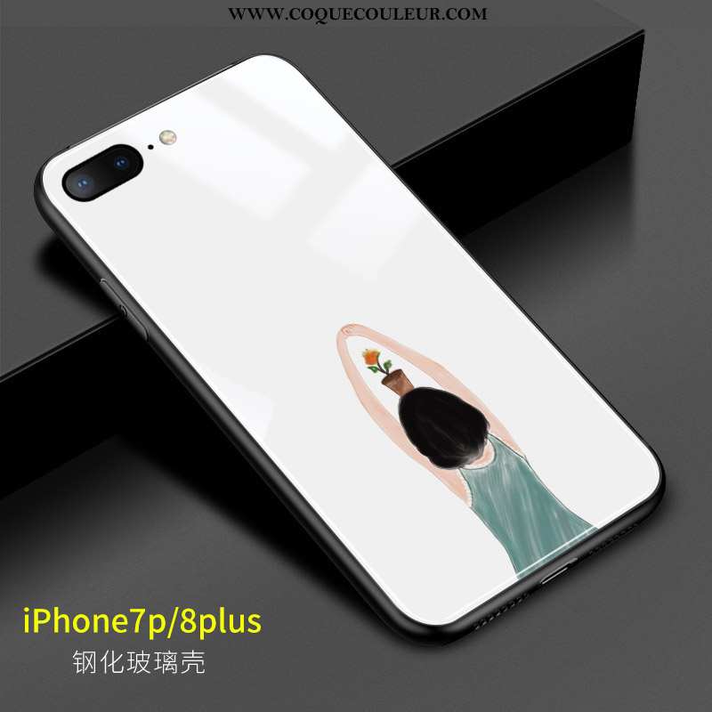 Étui iPhone 8 Plus Créatif Blanc Coque, Coque iPhone 8 Plus Charmant Art Blanche