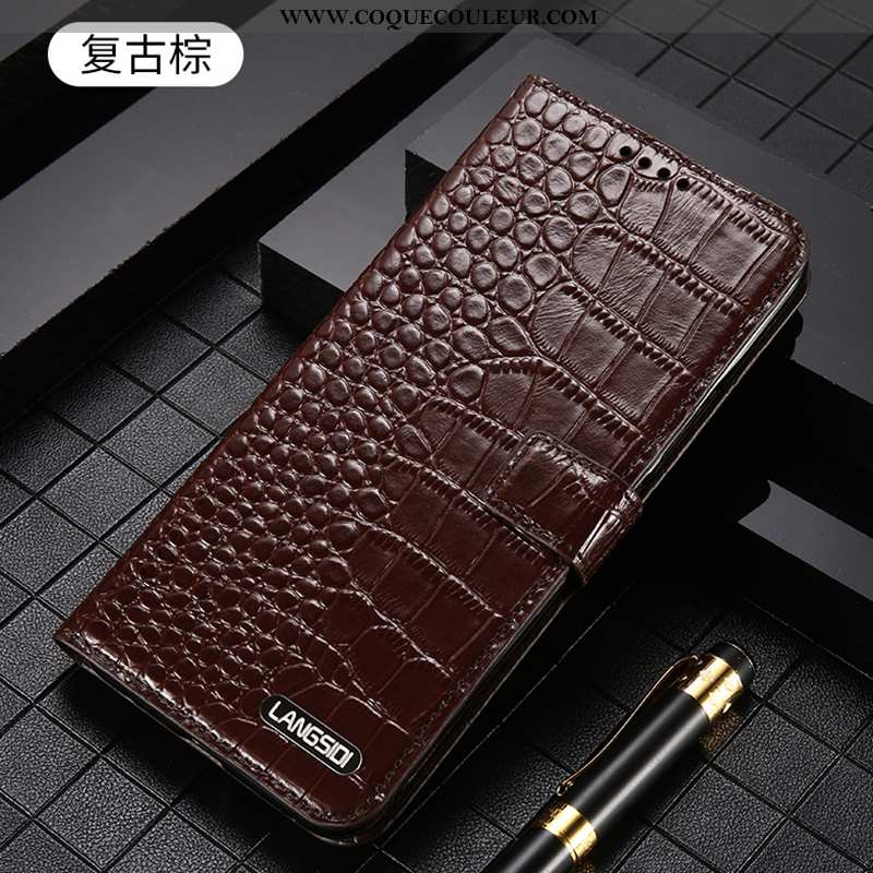 Housse iPhone 8 Plus Cuir Véritable Business Tout Compris, Étui iPhone 8 Plus Cuir Coque Marron