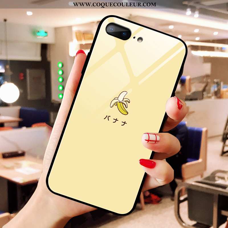 Housse iPhone 8 Plus Verre Petit Coque, Étui iPhone 8 Plus Charmant Fruit Jaune