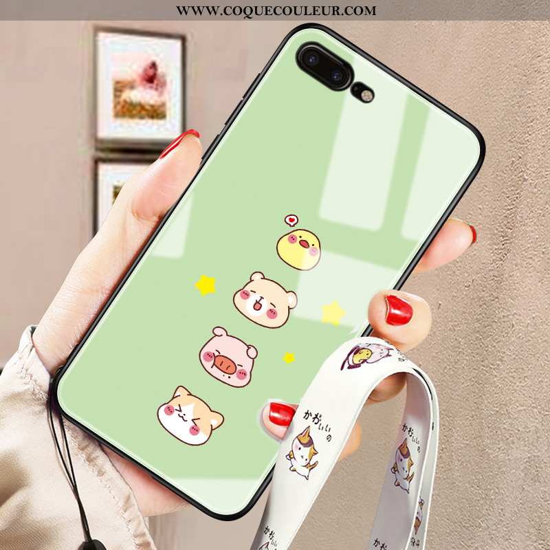 Étui iPhone 8 Plus Créatif Tout Compris Personnalité, Coque iPhone 8 Plus Dessin Animé Miroir Verte