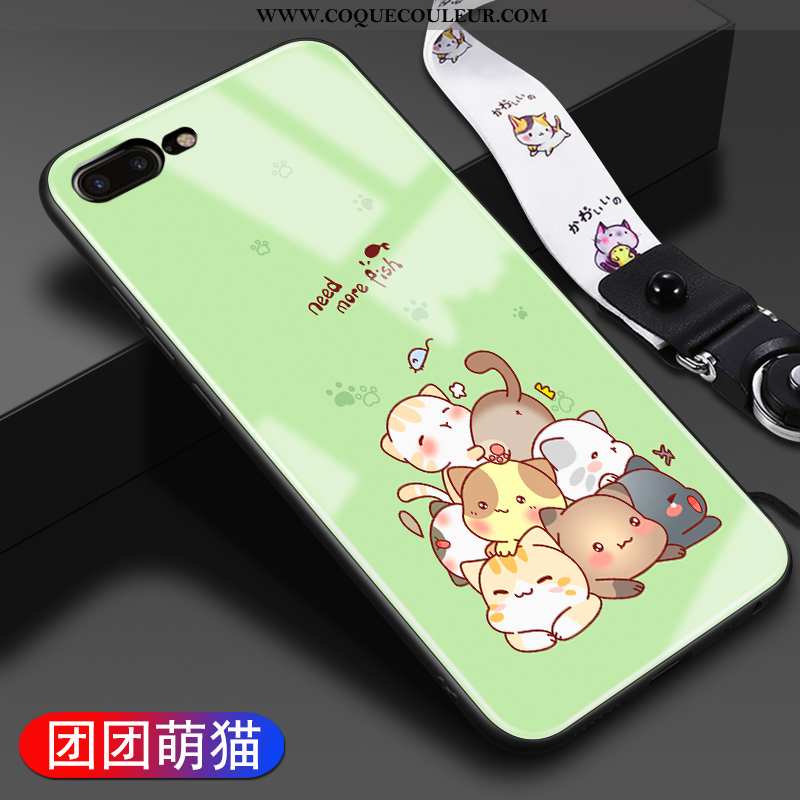 Étui iPhone 8 Plus Créatif Tout Compris Personnalité, Coque iPhone 8 Plus Dessin Animé Miroir Verte