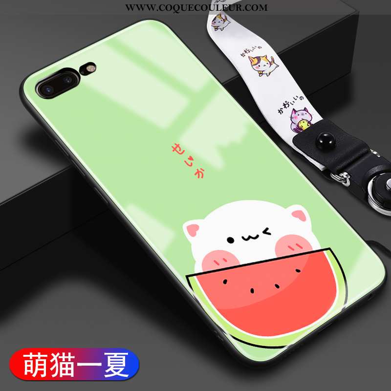 Étui iPhone 8 Plus Créatif Tout Compris Personnalité, Coque iPhone 8 Plus Dessin Animé Miroir Verte