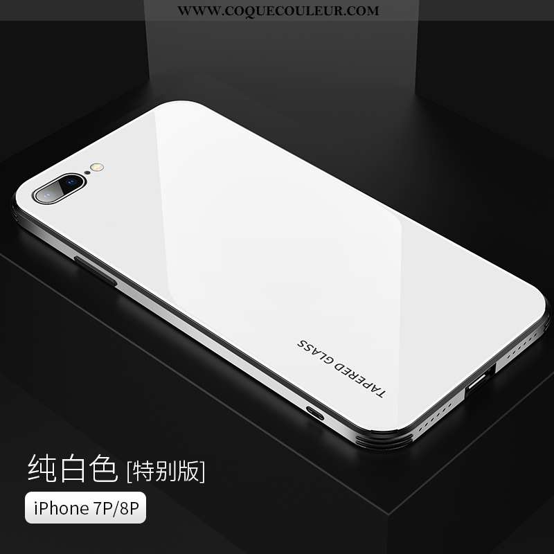 Coque iPhone 8 Plus Créatif Incassable Luxe, Housse iPhone 8 Plus Ultra Personnalité Blanche