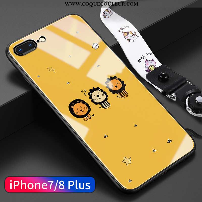 Housse iPhone 8 Plus Dessin Animé Légère Net Rouge, Étui iPhone 8 Plus Charmant Jaune