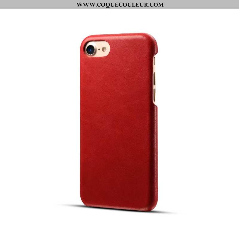 Coque iPhone 8 Cuir Véritable Business Nouveau, Housse iPhone 8 Cuir Étui Rouge