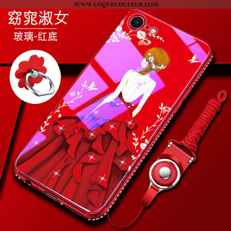 Étui iPhone 8 Fluide Doux Tendance Net Rouge, Coque iPhone 8 Silicone Tout Compris Bleu