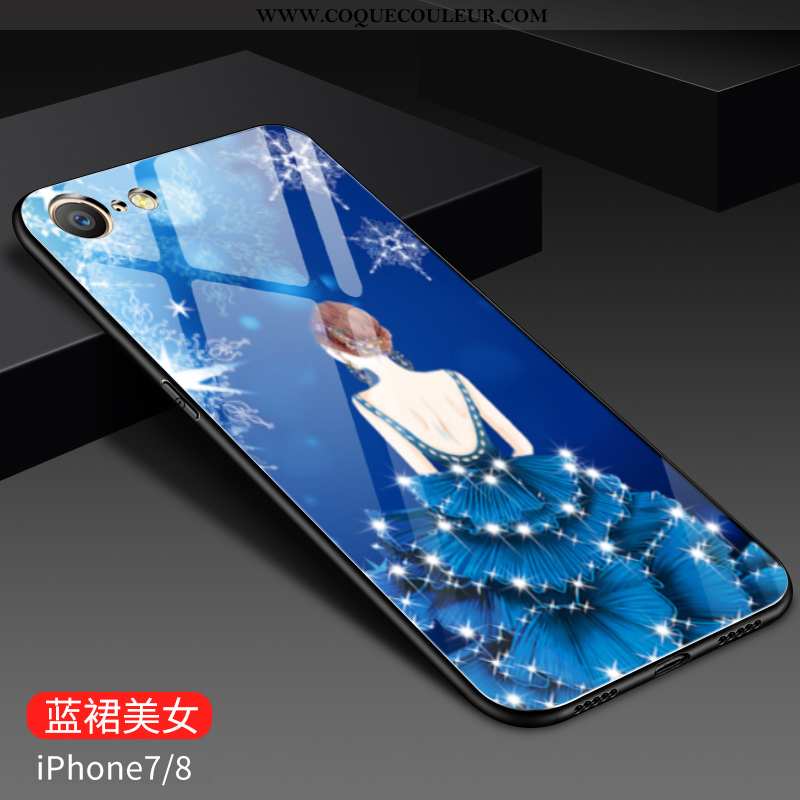 Housse iPhone 8 Tendance Bleu Tout Compris, Étui iPhone 8 Fluide Doux Peinture