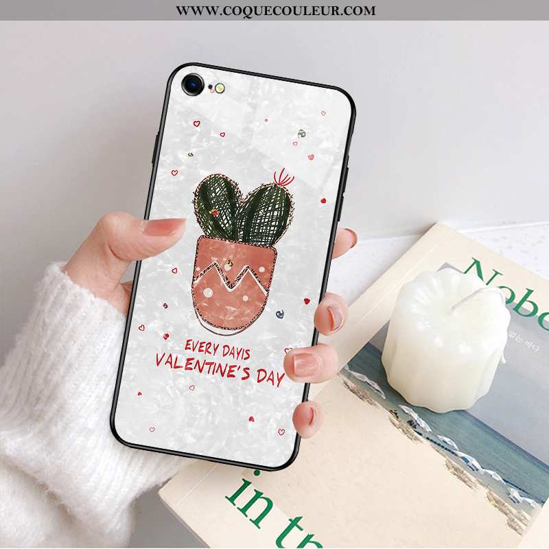 Housse iPhone 8 Silicone Vert Créatif, Étui iPhone 8 Verre Légère Verte