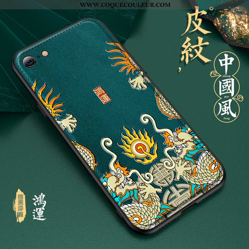 Coque iPhone 8 Modèle Fleurie Tout Compris Créatif, Housse iPhone 8 Silicone Gaufrage Verte