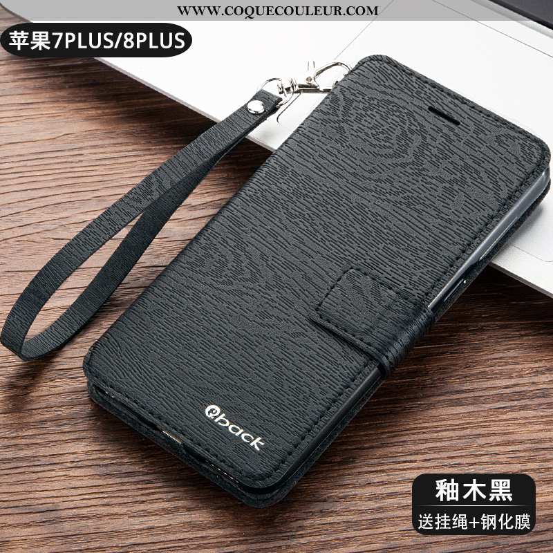 Housse iPhone 8 Protection Incassable Étui, Étui iPhone 8 Cuir Doré