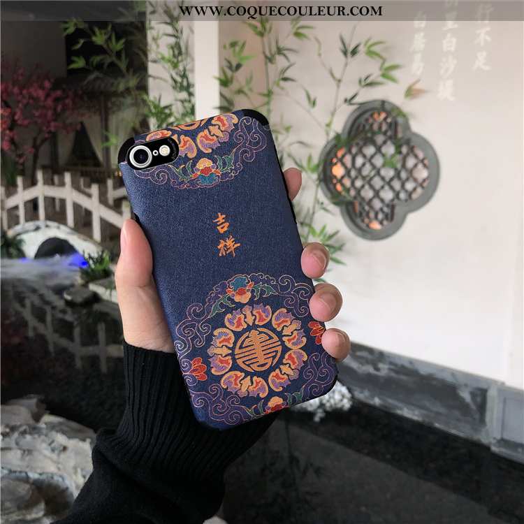 Étui iPhone 8 Protection Modèle Fleurie Soie Mulberry, Coque iPhone 8 Ornements Suspendus Style Chin