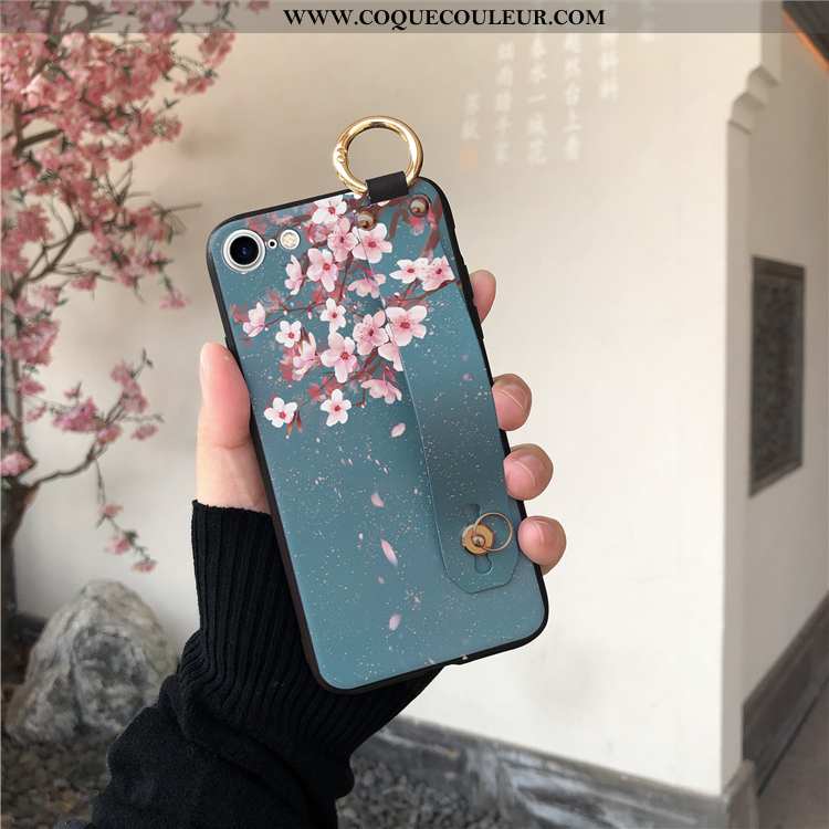 Housse iPhone 8 Cou Suspendu Violet Étui, Étui iPhone 8 Tendance Fleur De Pêche