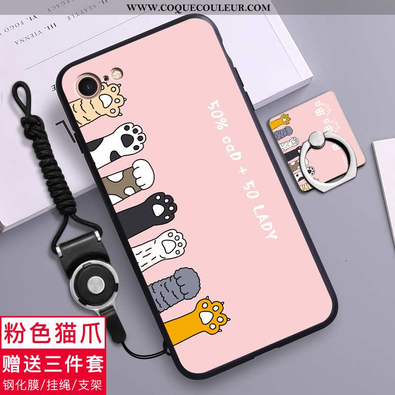 Étui iPhone 8 Fluide Doux Créatif Dessin Animé, Coque iPhone 8 Silicone Tendance Noir