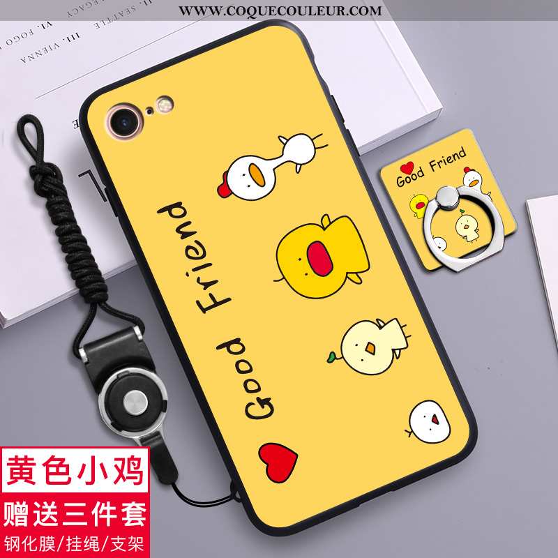 Étui iPhone 8 Fluide Doux Créatif Dessin Animé, Coque iPhone 8 Silicone Tendance Noir