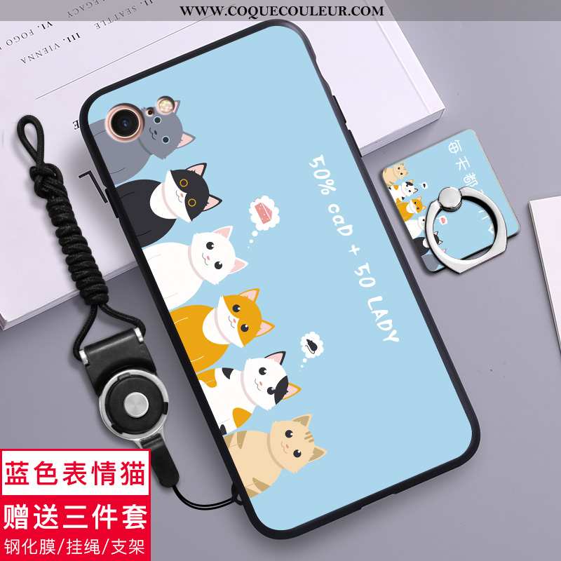 Étui iPhone 8 Fluide Doux Créatif Dessin Animé, Coque iPhone 8 Silicone Tendance Noir