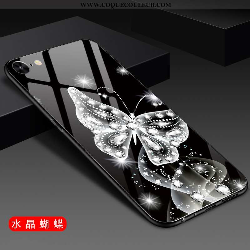 Housse iPhone 8 Tendance Miroir Luxe, Étui iPhone 8 Fluide Doux Tout Compris Bleu